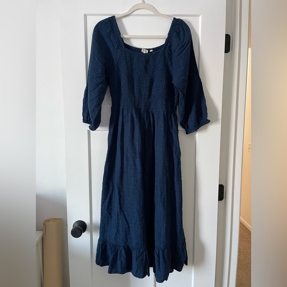 Fat Face Adele Navy Blue Long Sleeve Dress